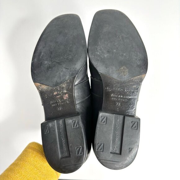 ERMENEGILDO ZEGNA Mens Black Leather Loafers main image 9